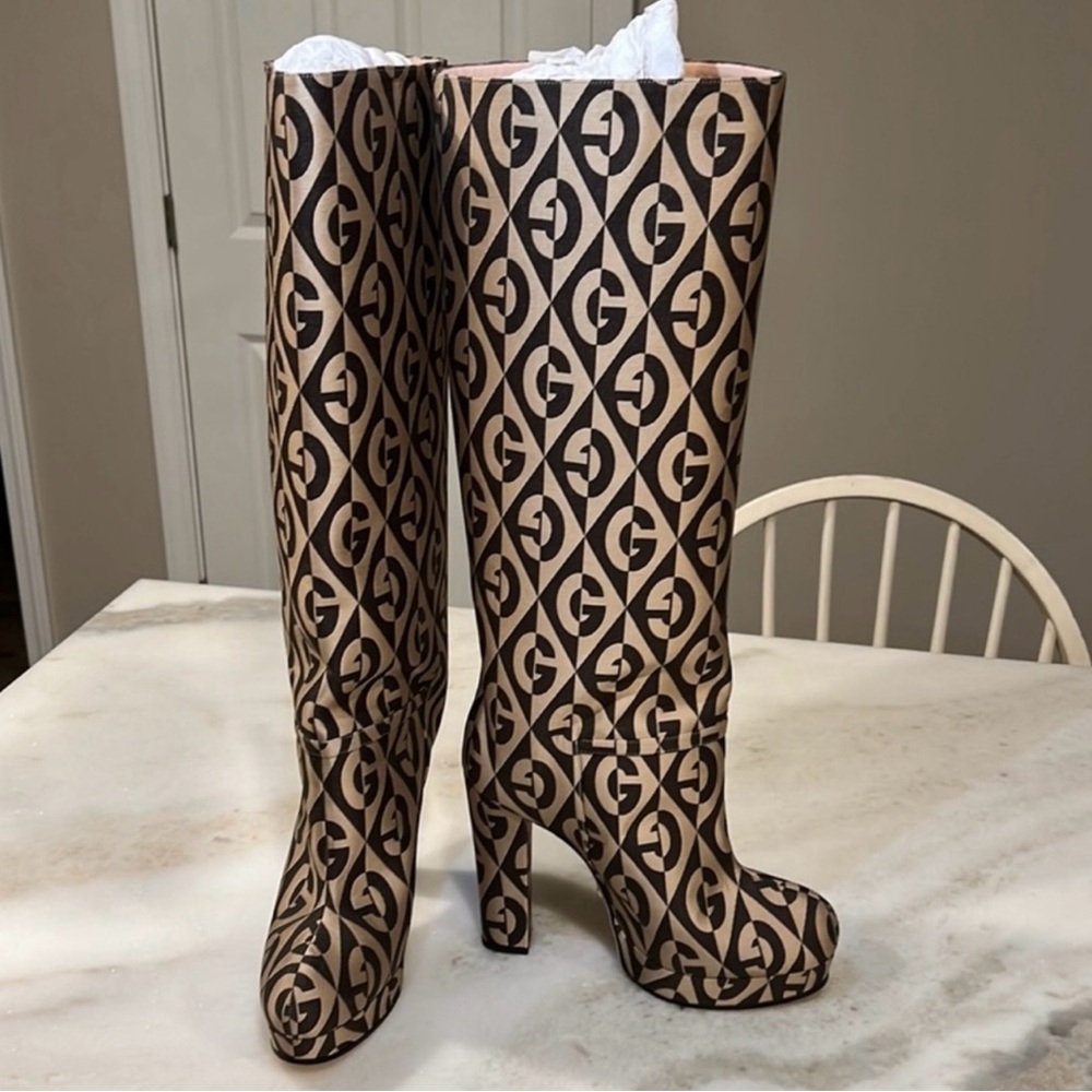 New In the box.Authentic Gucci Britney platform boots Come in original box.
